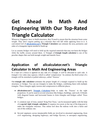 Get Ahead in Math and Engineering with Our Top-Rated Triangle Calculator.docx