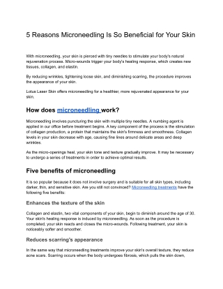 5 Reasons Microneedling Is So Beneficial for Your Skin