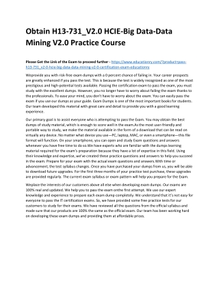 H13-731_V2.0 HCIE-Big Data-Data Mining V2.0