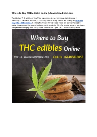 Where to Buy THC edibles online _ Aussiethcedibles.com