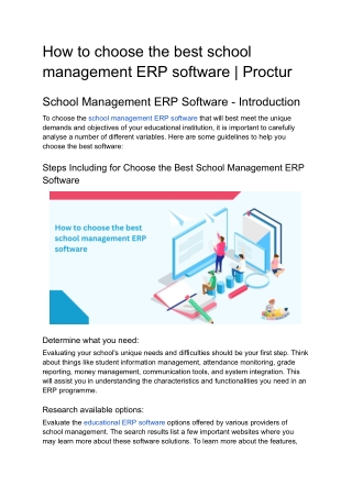 How to choose the best school management ERP software _ Proctur
