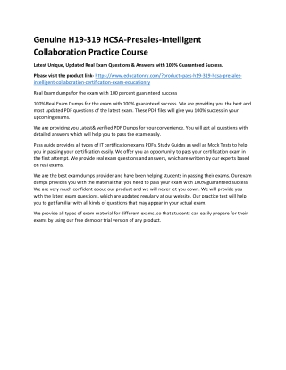 H19-319 HCSA-Presales-Intelligent Collaboration