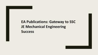 EA Publications Your Key to Unlocking Success in SSC JE Mechanical Engineering