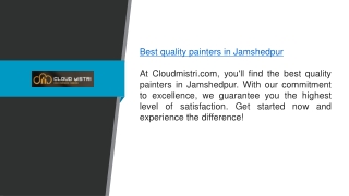 Best Quality Painters In Jamshedpur  Cloud Mistri