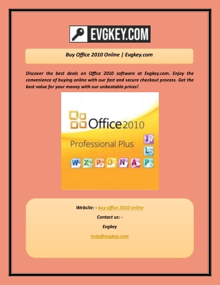 Buy Office 2010 Online  Evgkey