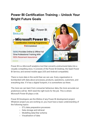 Power BI Certification Course | SkillIQ