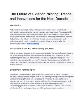 The Future of Exterior Painting_ Trends and Innovations for the Next Decade