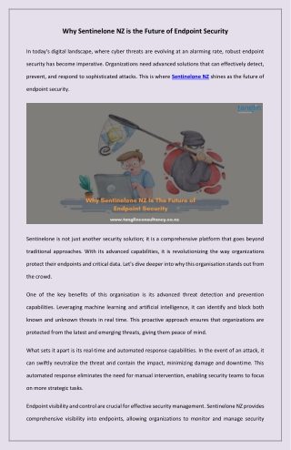 Why SentinelOne NZ is the Future of Endpoint Security