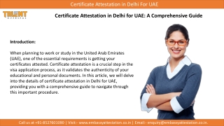 Certificate Attestation in Delhi for UAE: A Comprehensive Guide