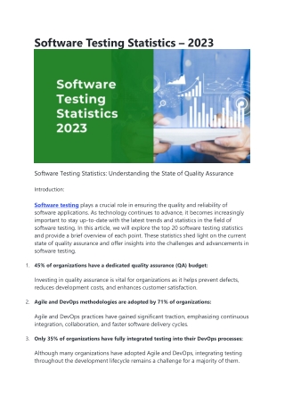 Software Testing Statistics