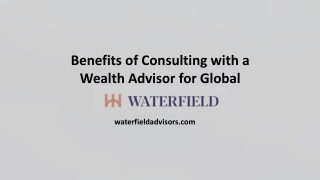 Benefits of Consulting with a Wealth Advisor for Global Investments