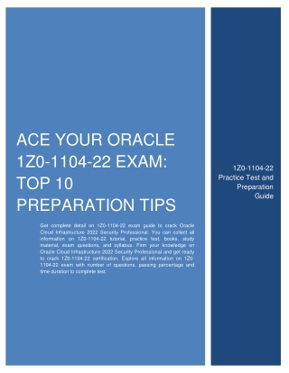 Ace Your Oracle 1Z0-1104-22 Exam: Top 10 Preparation Tips