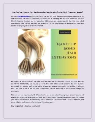How Can You Enhance Your Hair Beauty By Choosing a Professional Hair Extensions Service