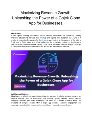 Maximizing Revenue Growth_ Unleashing the Power of a Gojek Clone App for Businesses.