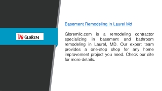 Basement Remodeling in Laurel Md  Gloremllc.com