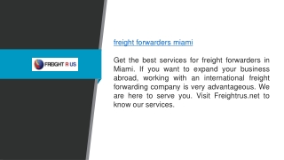 Freight Forwarders Miami Freightrus.net