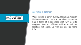 Car Rental in Dalaman  Dalamanhirecars.com