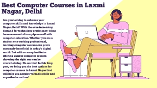 Best Computer Courses in Laxmi Nagar, Delhi