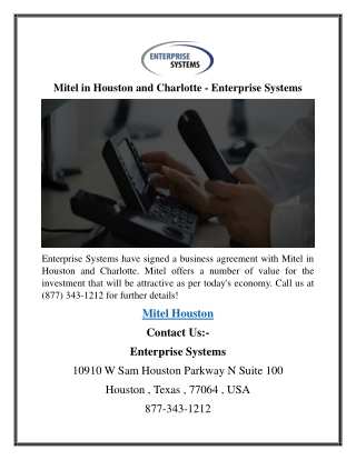Mitel in Houston and Charlotte - Enterprise Systems