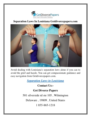 Separation Laws In Louisiana Getdivorcepapers