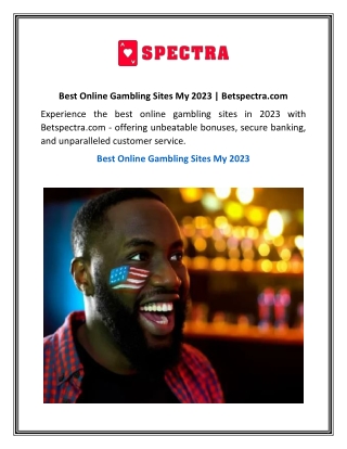 Best Online Gambling Sites My 2023 | Betspectra.com