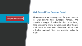 Walk Behind Floor Sweeper Rental  Wisconsinscrubandsweep.com
