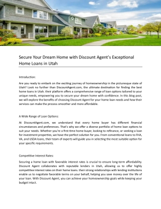 Secure Your Dream Home with Discount Agent