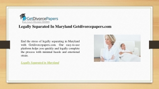 Legally Separated In Maryland Getdivorcepapers.com