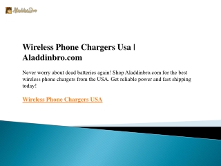Wireless Phone Chargers Usa  Aladdinbro.com