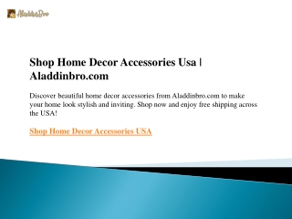 Shop Home Decor Accessories Usa  Aladdinbro.com