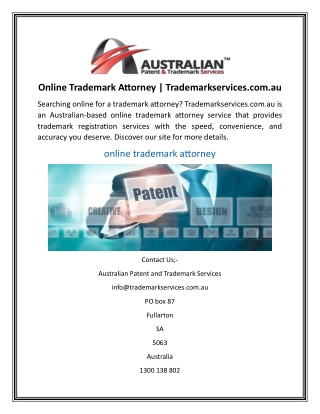 Online Trademark Attorney  Trademarkservices.com.au