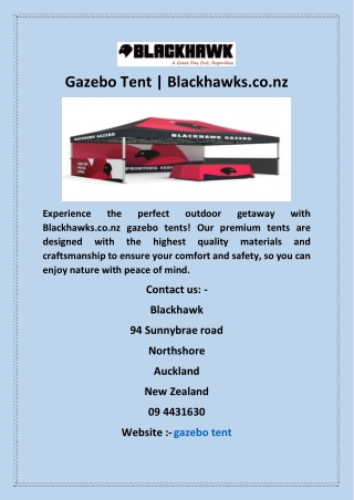 Gazebo Tent  Blackhawks co nz