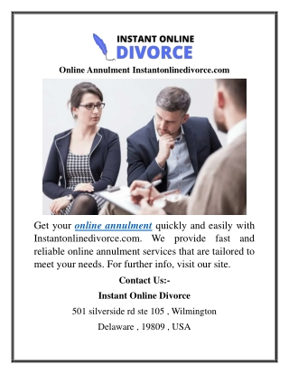 Online Annulment Instantonlinedivorce