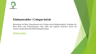 Einbaustrahler  Cologne-led.de