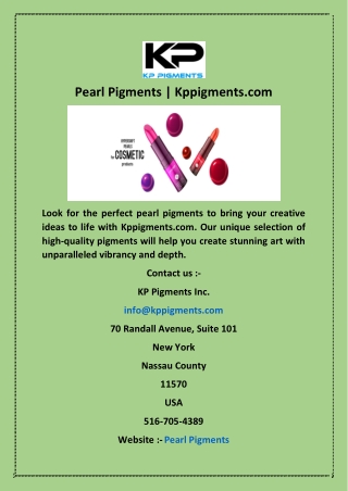 Pearl Pigments  Kppigments com