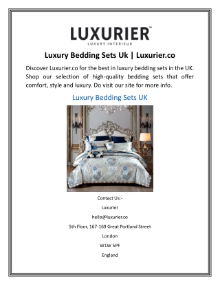 Luxury Bedding Sets Uk  Luxurier.co