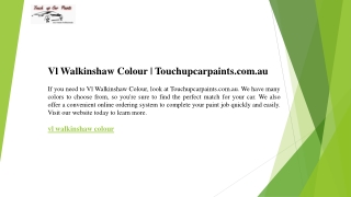 Vl Walkinshaw Colour  Touchupcarpaints.com.au