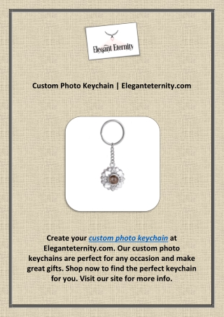 Custom Photo Keychain | Eleganteternity.com