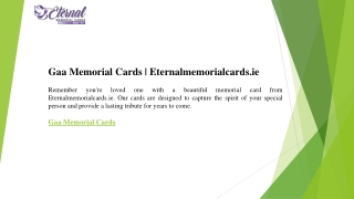 Gaa Memorial Cards  Eternalmemorialcards.ie