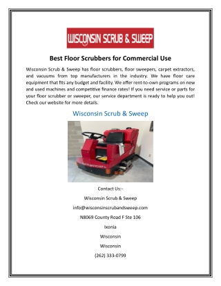 Best Floor Scrubbers for Commercial Use