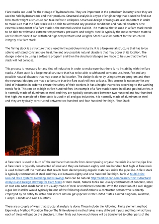 The Complete Guide to Structural Analysis and Design Drawing for Flare Stack