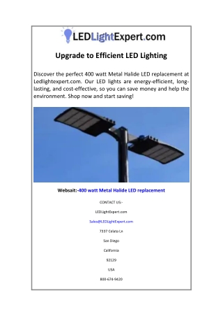 Upgrade to Efficient LED Lighting