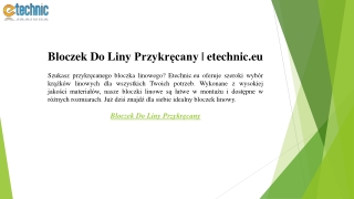 Bloczek Do Liny Przykręcany etechnic.eu