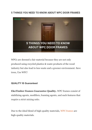 5 THINGS YOU NEED TO KNOW ABOUT WPC DOOR FRAMES (1)