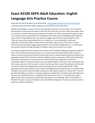 AZ100 AEPA Adult Education: English Language Arts