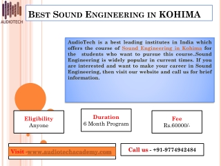 AudioTech Academy - Best Audio Engineering Course in Kohima