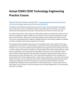 CE043 CEOE Technology Engineering