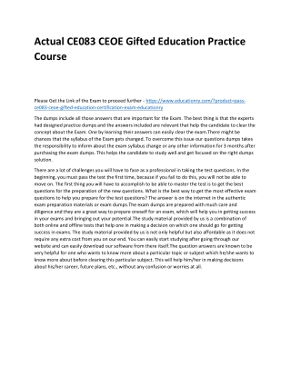 CE083 CEOE Gifted Education