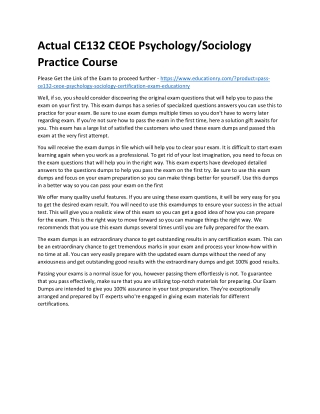 CE132 CEOE Psychology/Sociology