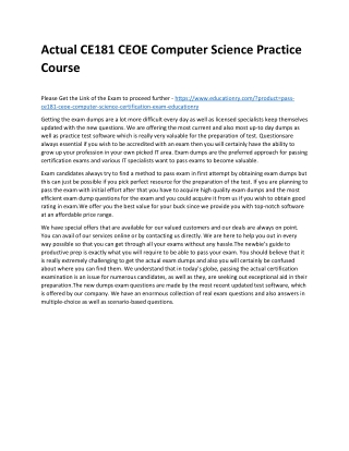 CE181 CEOE Computer Science